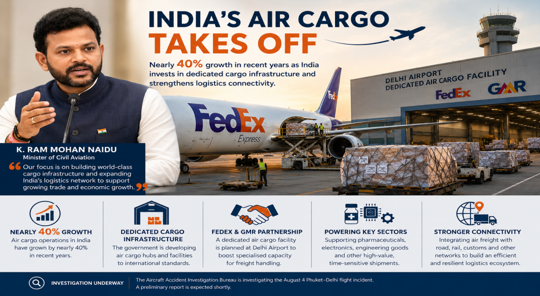 India’s Air Cargo Volumes Rise Nearly 40% as Government Plans New Freight Hubs