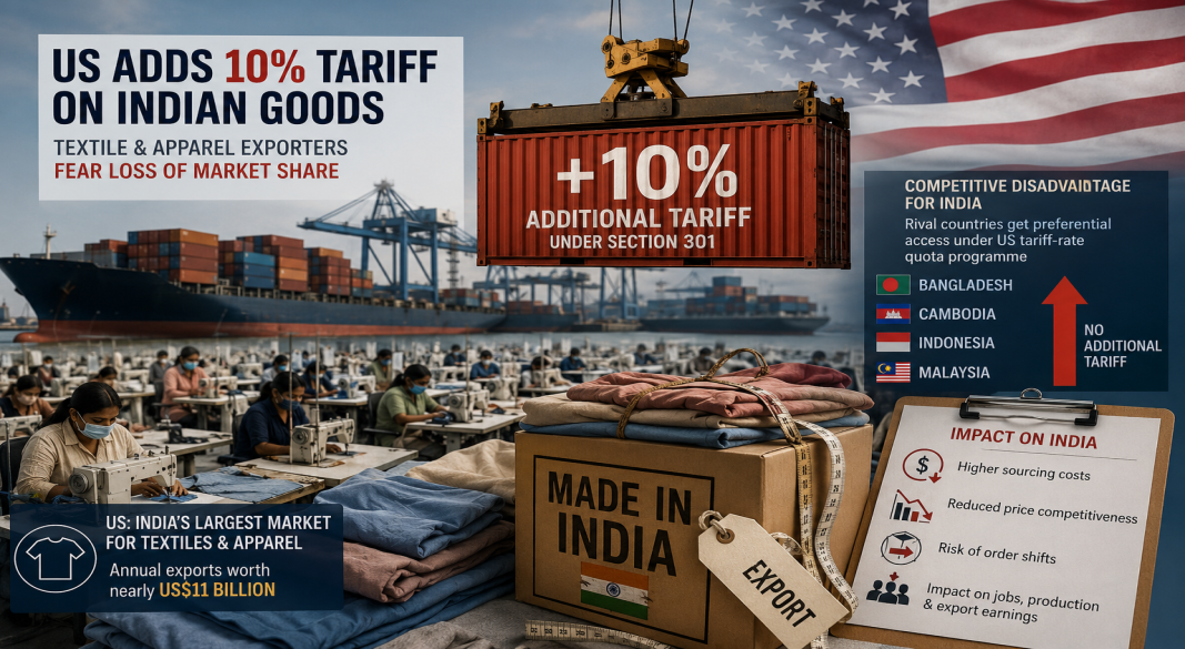 US Tariffs Threaten India’s Textile Export Competitiveness as Industry Seeks Policy Response