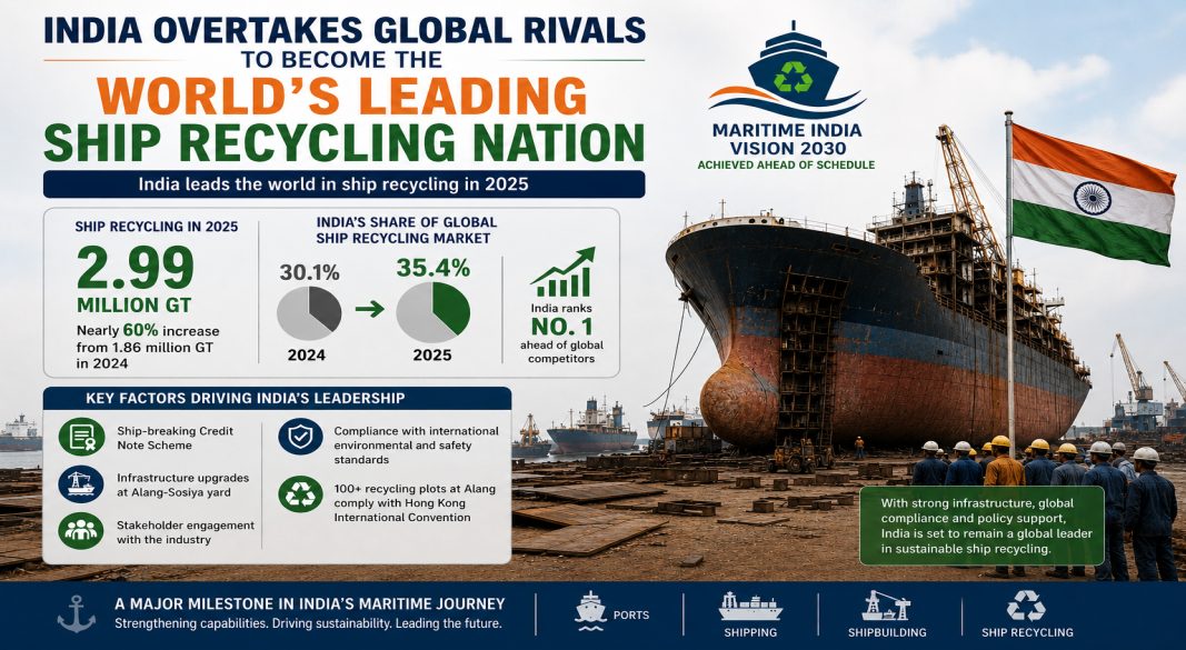 India Overtakes Global Rivals to Become the World’s Leading Ship Recycling Nation