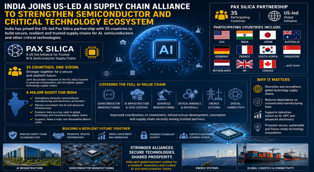 India Joins US-Led AI Supply Chain Alliance to Strengthen Semiconductor and Critical Technology Ecosystem