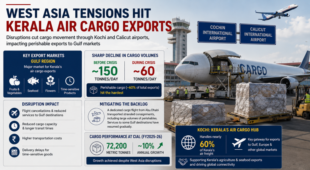 West Asia Conflict Disrupts Kerala Air Cargo Exports, Shipments From Kochi and Calicut Decline