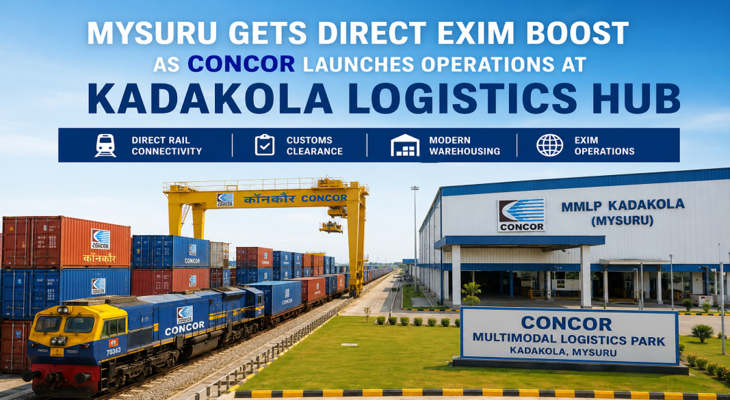 Mysuru Gets Direct EXIM Boost as CONCOR Launches Operations at Kadakola Logistics Hub