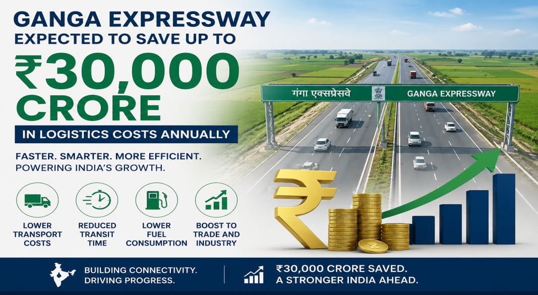 Ganga Expressway Expected to Save Up to ₹30,000 Crore in Logistics Costs Annually