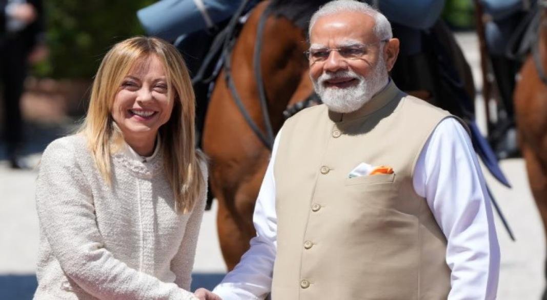 Prime Minister Narendra Modi meets Italian Premier Giorgia Meloni in Rome | Credit: AP