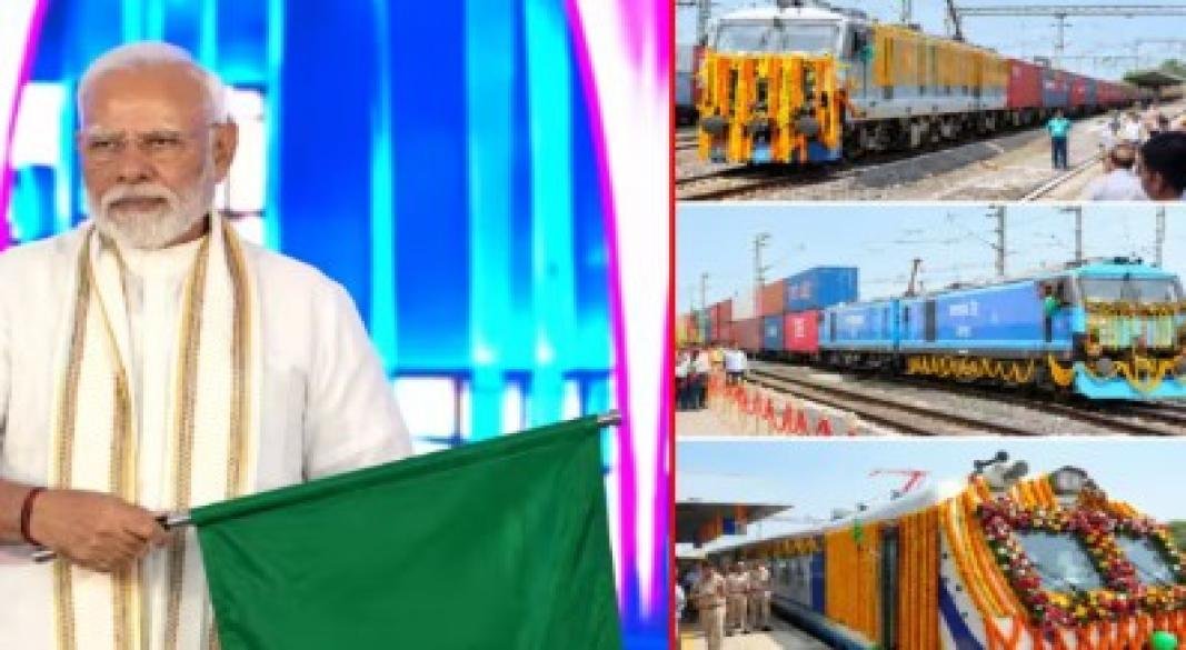 PM Modi Flags Off Freight Trains as India’s 2843-km DFC Network Goes Fully Operational