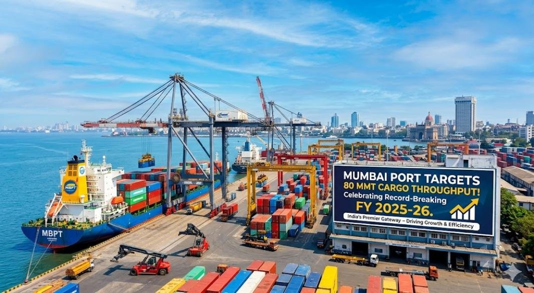 Mumbai Port Targets 80 MMT Cargo Throughput After Record FY 2025-26 Performance