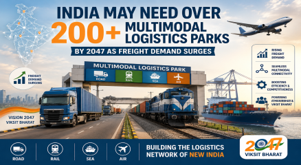 India May Need Over 200 Multimodal Logistics Parks by 2047 as Freight Demand Surges